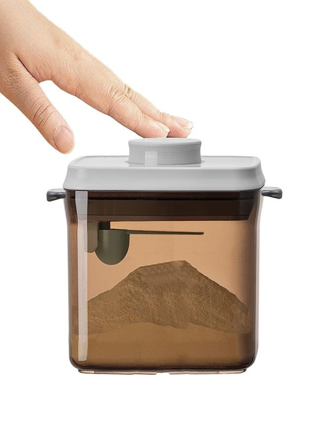 Ankou Airtight Formula Container-1000ml/400g Formula Dispenser with Lids, BPA-Free Food Storage Containers, One Button Handy Milk Powder Dispenser with Scoop and Scraper, Dark Brown - Image 1